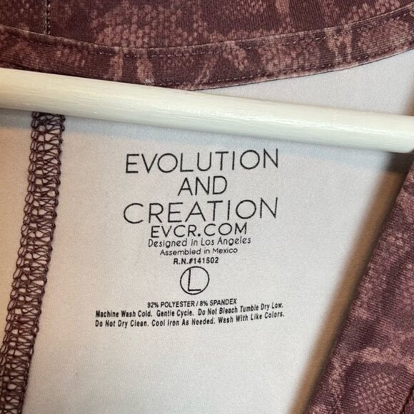 Evolution and Creation Yoga Wrap Top Sz L - Picture 2 of 5